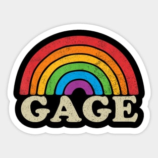 Gage - Retro Rainbow Flag Vintage-Style Sticker